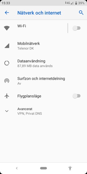 Välj Wi-Fi