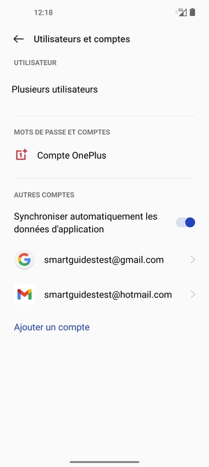 Sélectionnez votre compte Google