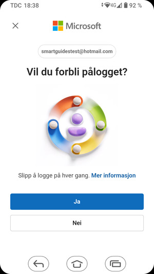 Velg ønsket alternativ