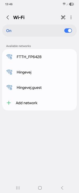 Select the wireless network you want to connect to