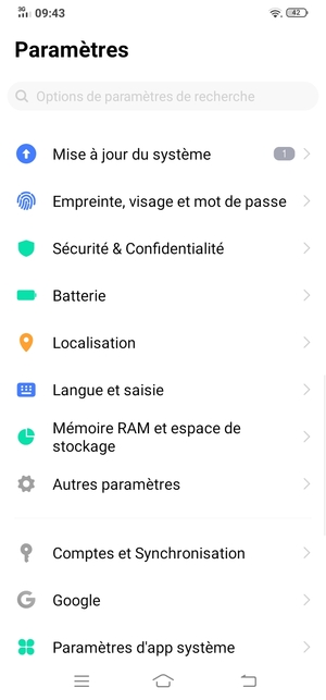 Pour activer votre écran de verrouillage, allez dans le menu Paramètres et sélectionnez Empreinte, visage et mot de passe