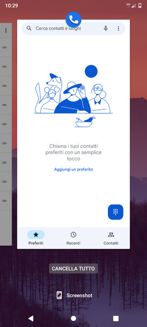 Seleziona CANCELLA TUTTO per chiudere tutte le applicazioni in esecuzione
