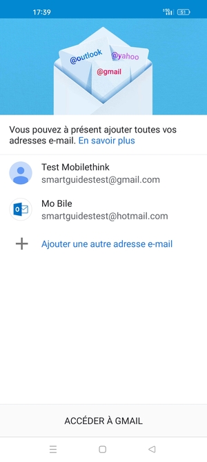 Sélectionnez ACCÉDER À GMAIL
