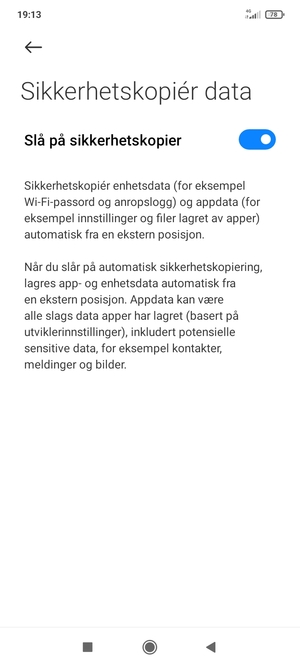 Velg tilbake-knappen