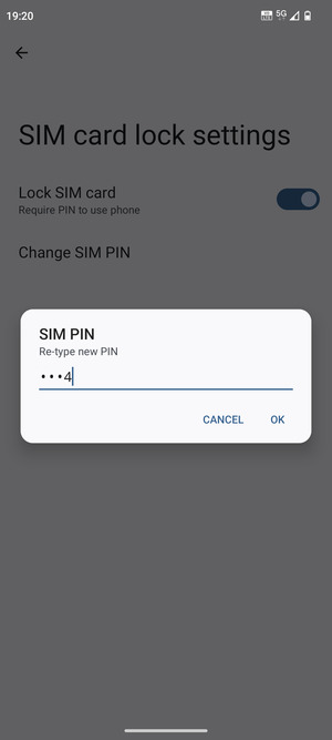 Confirm your new SIM PIN and select OK