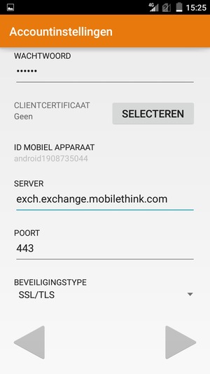 Scroll naar beneden en selecteer Volgende