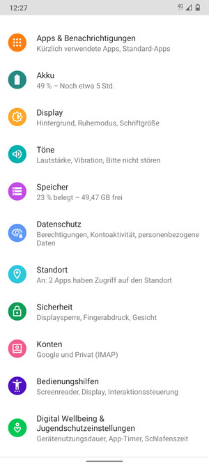 Scrollen Sie und wählen Sie Standort