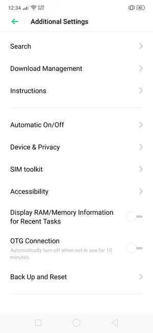 Scroll to and select Device & Privacy