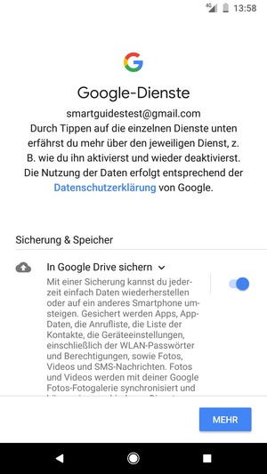 Wählen Sie MEHR