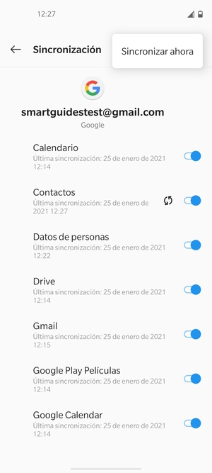 Seleccione Sincronizar ahora