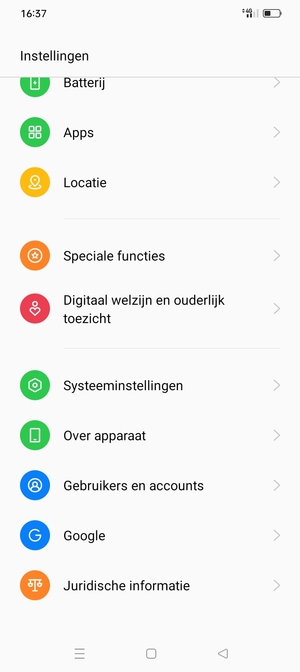 Selecteer Over apparaat