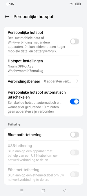 Schakel Persoonlijke hotspot in