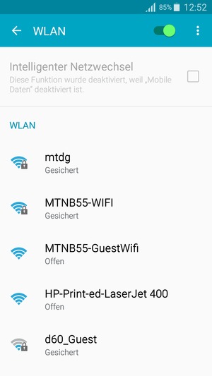 Wählen Sie das Wireless-Netzwerk, zu dem Sie eine Verbindung herstellen möchten