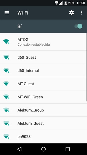 Ahora está conectado a la red Wi-Fi