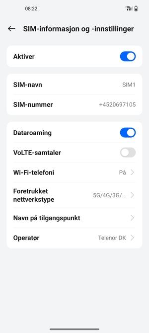 Slå Dataroaming på eller av