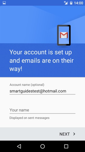 Give your account a name and enter your name. Select NEXT