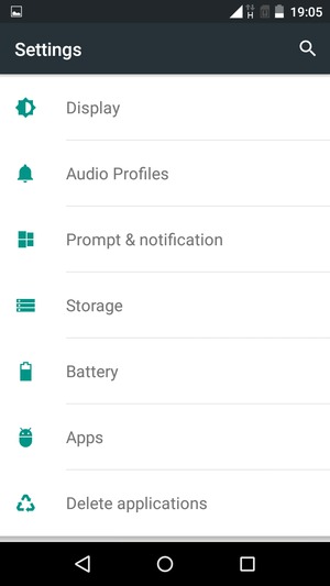 Scroll to and select Battery
