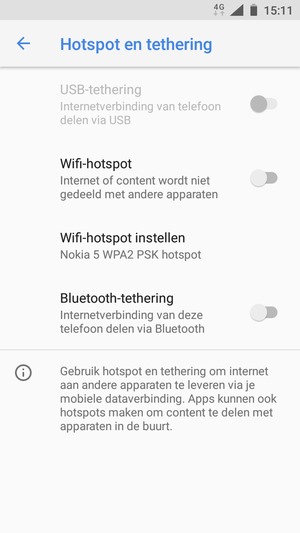 Selecteer Wifi-hotspot instellen