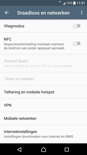 Selecteer Internetinstellingen