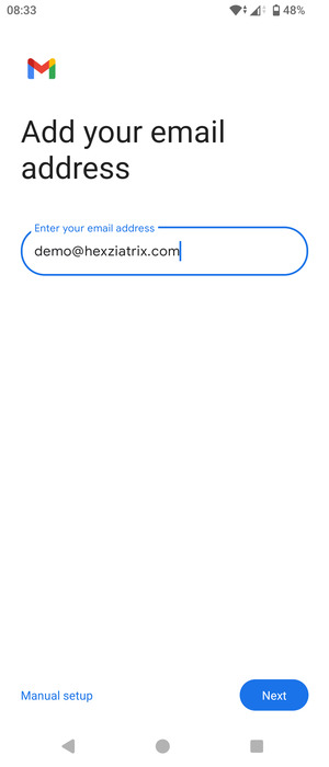 Enter your Email address and select Next