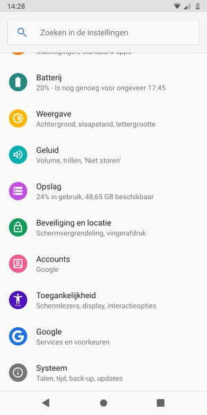 Scroll naar en selecteer Systeem