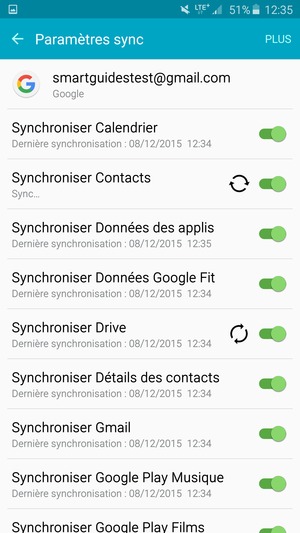 Vos informations seront synchronisées