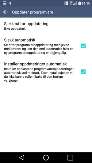 Velg Sjekk nå for oppdatering