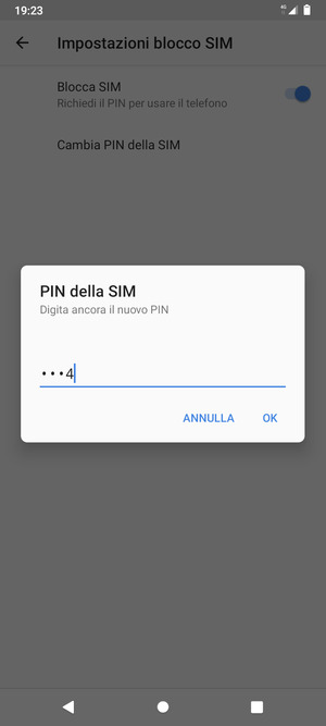Conferma il nuovo PIN della SIM e seleziona OK