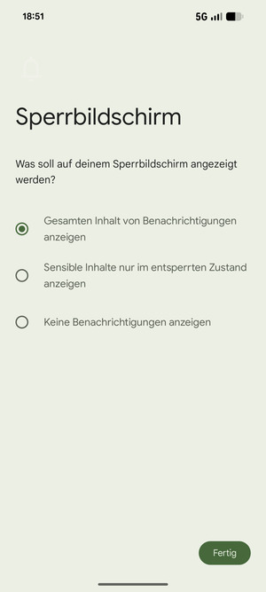 Wählen Sie die gewünschte Option und wählen Sie Fertig