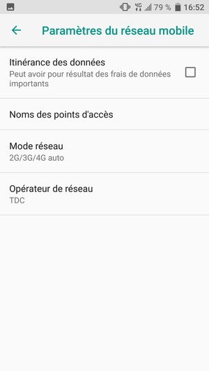 Activer ou désactiver Itinérance des données