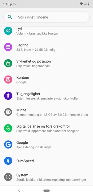 Bla til og velg System