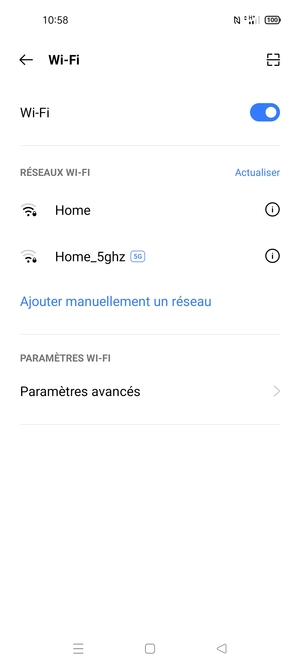 Sélectionnez le réseau sans fil auquel vous souhaitez vous connecter