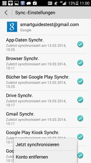 Wählen Sie Jetzt synchronisieren