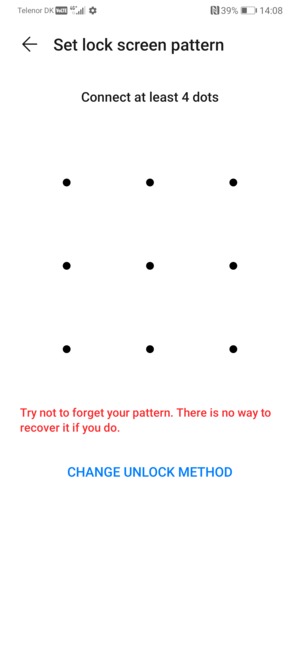 Select CHANGE UNLOCK METHOD