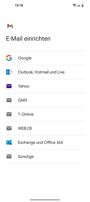 Wählen Sie Exchange und Office 365