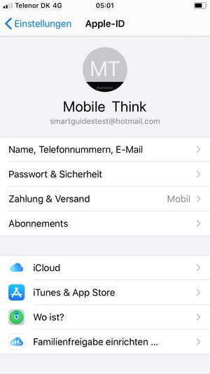 Wählen Sie iCloud