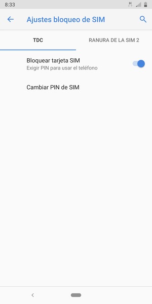 Seleccione Public y Cambiar PIN de SIM