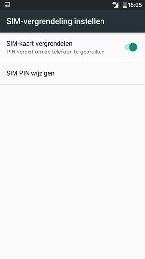Selecteer SIM PIN wijzigen