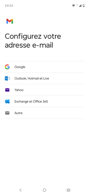 Sélectionnez Exchange et Office 365