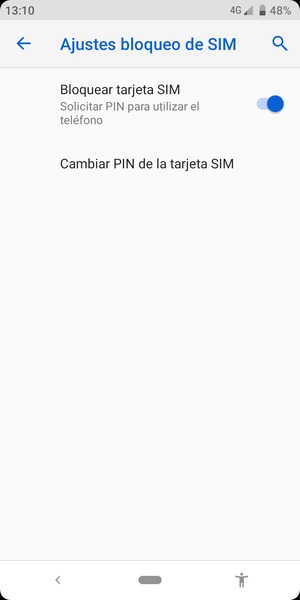 Seleccione Cambiar PIN de la tarjeta SIM
