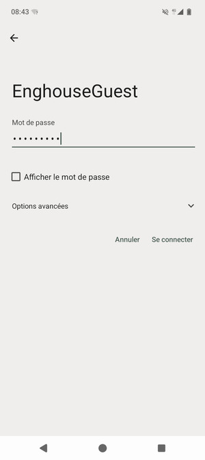 Saisissez le mot de passe du Wi-Fi et sélectionnez Se connecter