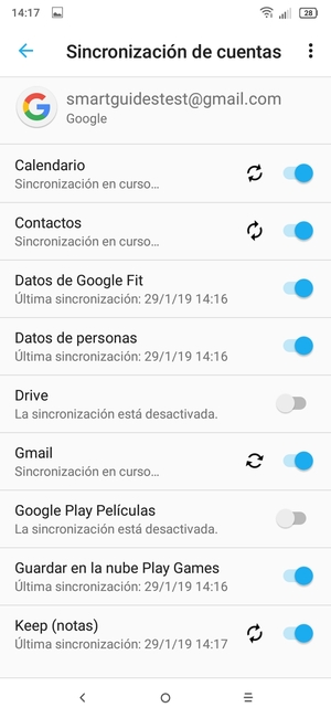 Su información será sincronizada