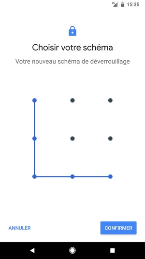 Dessinez de nouveau le schéma de déverrouillage et sélectionnez CONFIRMER