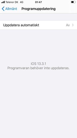 Om din iPhone är uppdaterad, kommer du att se följande skärm.
