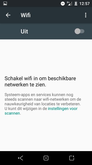 Schakel Wifi in
