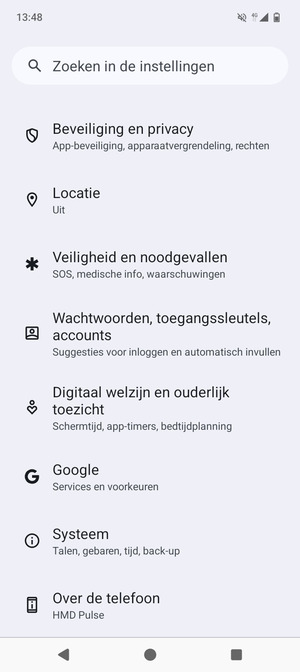 Scroll naar en selecteer Wachtwoorden, toegangssleutels, accounts