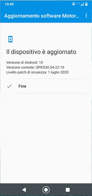 Se il tuo telefono è aggiornato, seleziona Fine