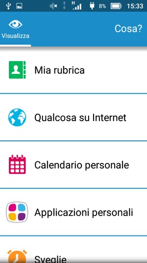 Scorri e seleziona Mia rubrica