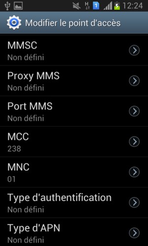 Faites défiler vers le bas et saisissez les informations Internet