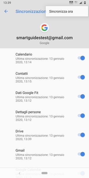 Seleziona Sincronizza ora